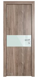 ШИ дверь DO-601 Орех седой светлый/стекло Белое