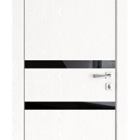 ШИ дверь DO-613 Жемчуг/стекло Черное