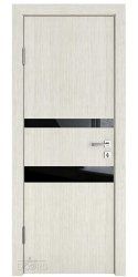 ШИ дверь DO-612 Белая лиственница/стекло Черный