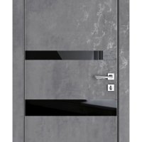 ШИ дверь DO-612 Бетон темный/стекло Черное