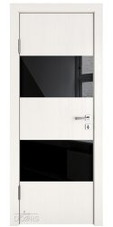 ШИ дверь DO-608 Белый ясень/стекло Черное
