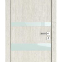 Дверь межкомнатная DO-512 Белая лиственница/стекло Белое
