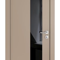 ШИ дверь DO-604 Латте софт/стекло Черное