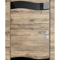 ШИ дверь DO-603 Лофт светлый/стекло Черное