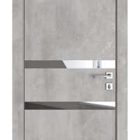 Дверь межкомнатная DO-513 Бетон светлый/Зеркало