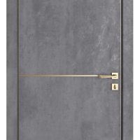 ШИ дверь DG-622 Бетон темный/молдинг золотой