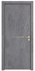 ШИ дверь DG-622 Бетон темный/молдинг золотой