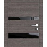 ШИ дверь DO-612 Ольха темная/стекло Черное