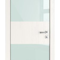 ШИ дверь DO-608 Белый ясень/стекло Белое