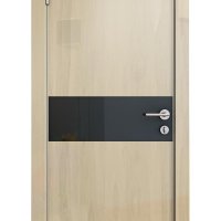 Дверь межкомнатная DO-509 Анегри светлый/стекло Черное