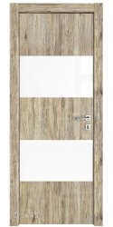 ШИ дверь DO-608 Рустик натуральный/стекло Белое