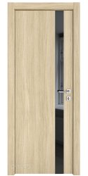 Дверь межкомнатная DO-507 Дуб светлый/стекло Черное