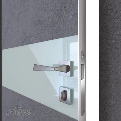 ШИ дверь DO-609 Бетон темный/стекло Белое