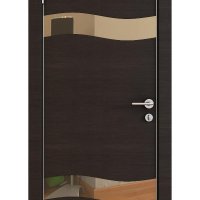 Дверь межкомнатная DO-503 Венге горизонтальный/зеркало Бронза