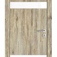 Дверь межкомнатная DO-502 Рустик натуральный/стекло Белое