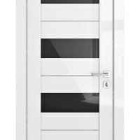 Дверь межкомнатная DO-TRIS Белый глянец/Черное