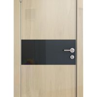 Дверь межкомнатная DO-501 Анегри светлый/стекло Черное
