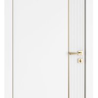 Дверь межкомнатная DG-523 Белый бархат/молдинг золотой