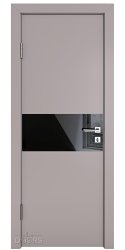 Дверь межкомнатная DO-501 Серый бархат/стекло Черное