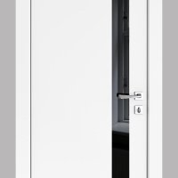 Дверь межкомнатная DO-507 Белый бархат/стекло Черное