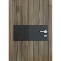 Дверь межкомнатная DO-501 Сосна глянец/стекло Черное