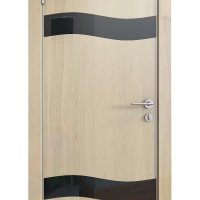 Дверь межкомнатная DO-503 Анегри светлый/стекло Черное