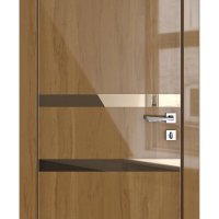 Дверь межкомнатная DO-513 Анегри темный/зеркало Бронза