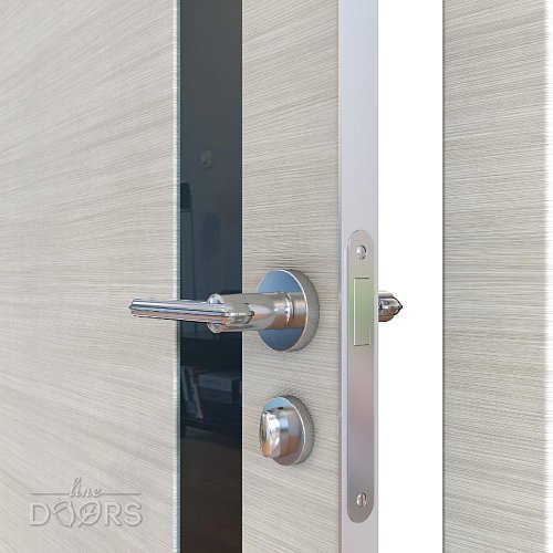 ШИ дверь DO-607 Ива светлая/стекло Черное