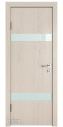 Дверь межкомнатная DO-502 Ясень капучино/стекло Белое