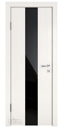 Дверь межкомнатная DO-510 Белый ясень/стекло Черное