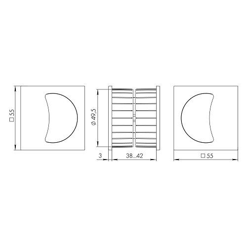 Ручка Armadillo (Армадилло) для раздвижных дверей SH.QUADRO55.010 BL-26 черный