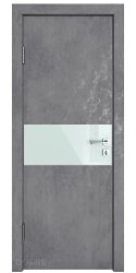 ШИ дверь DO-601 Бетон темный/стекло Белое