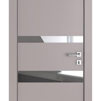 Дверь межкомнатная DO-512 Серый бархат/Зеркало