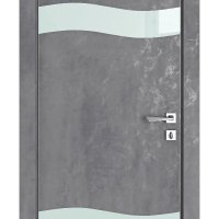 Дверь межкомнатная DO-503 Бетон темный/стекло Белое
