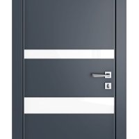 Дверь межкомнатная DO-512 Мэджик ПЭТ/стекло Белое