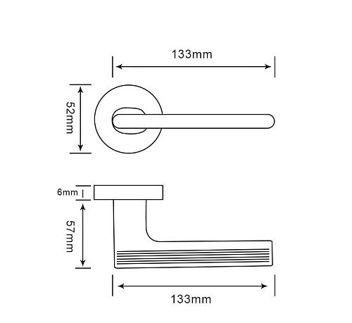 Дверная ручка RAP 26 SLIM-R SC