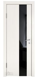 Дверь межкомнатная DO-504 Белый ясень/стекло Черное