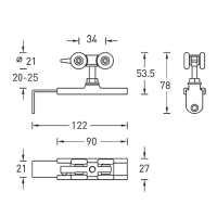 Комплект роликов для раздвижной двери AY 8315A