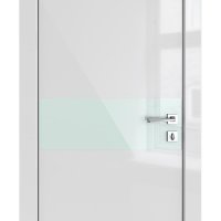 Дверь межкомнатная DO-509 Серый глянец/стекло Белое