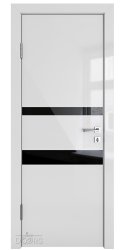 Дверь межкомнатная DO-512 Серый глянец/стекло Черное
