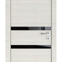 ШИ дверь DO-613 Ива светлая/стекло Черное