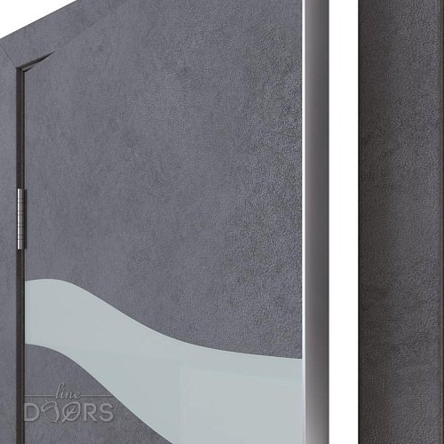 Дверь межкомнатная DO-503 Бетон темный/стекло Белое