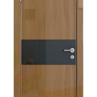 Дверь межкомнатная DO-501 Анегри темный/стекло Черное