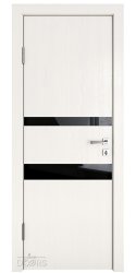 ШИ дверь DO-612 Белый ясень/стекло Черное