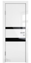 Дверь межкомнатная DO-512 Белый глянец/стекло Черное