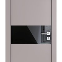 ШИ дверь DO-601 Серый бархат/стекло Черное