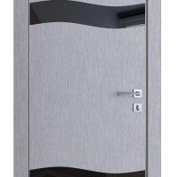 Дверь межкомнатная DO-503 Металлик/стекло Черное