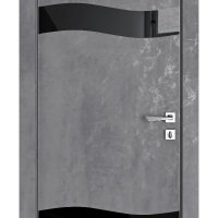 ШИ дверь DO-603 Бетон темный/стекло Черное