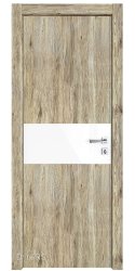 Дверь межкомнатная DO-501 Рустик натуральный/стекло Белое