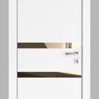ШИ дверь DO-613 Белый бархат/зеркало Бронза